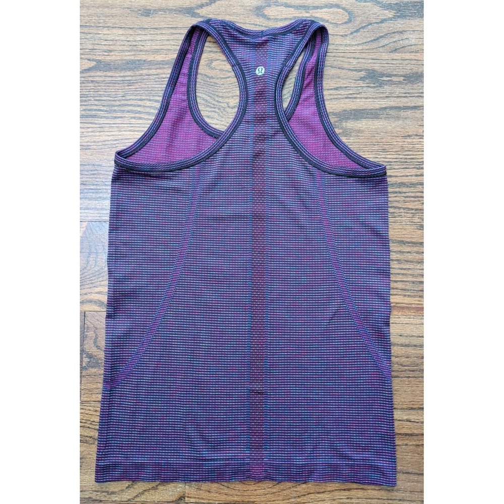 Lululemon Swiftly Tech Racerback Tank Top Sz 8 W1ASRS Patterned Purple - Picture 6 of 8